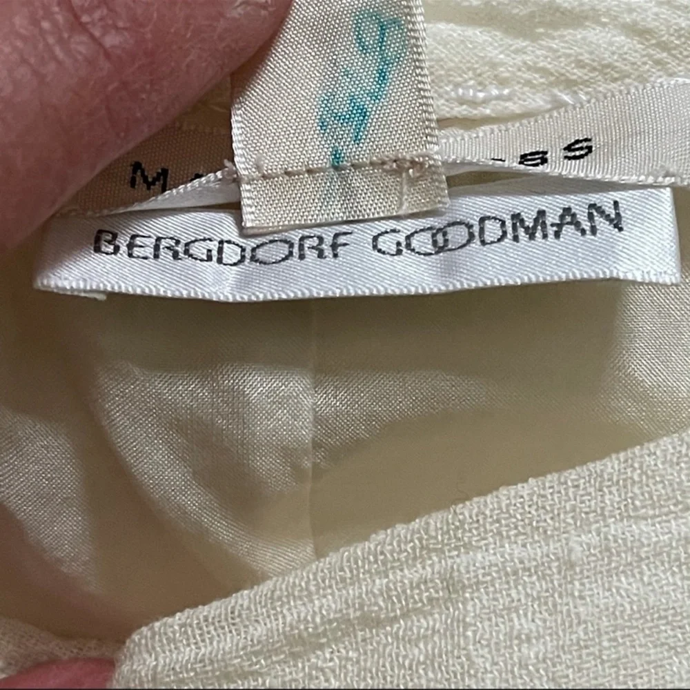 Marc Jacobs Bergdorf Goodman Tired White Linen Ruffle Trim Dress Size 6 - Picture 8 of 11